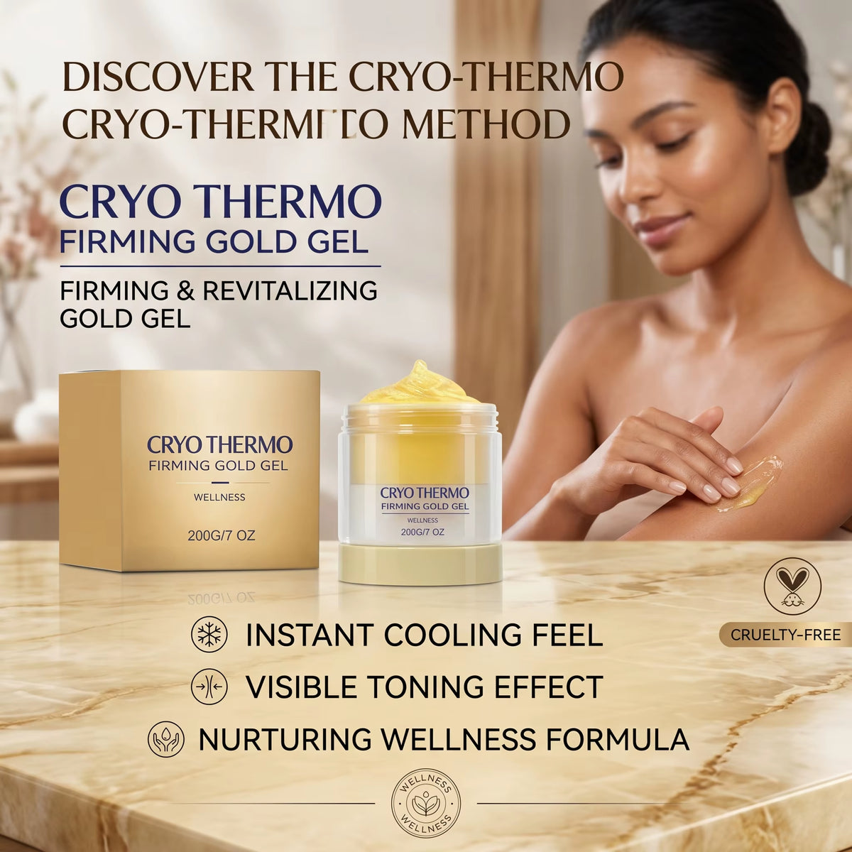 Cryo Thermo Firming Gold Gel for Sagging Skin 200G anti Cellulite Improve Skin Elasticity Lifting Smoothing Sculpted Body Care ﻿
